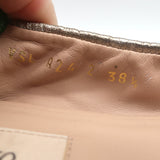 Valentino Love Latch ankle-wrap ballet flats in gold metallic leather, pre-owned with gentle wear, authentic Italian luxury