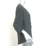 Rag & Bone Popover Blouse Gray Silk Size Small 3/4 Sleeve Top