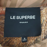 Le Superbe Floral Sequined Shirt Gold Zebra Print Satin-Trimmed Tulle Size Small