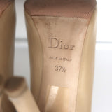 Christian Dior Miss Dior Pumps Beige Leather Size 37.5 Pointed Toe Heels