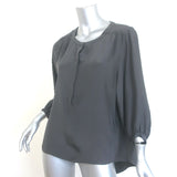 Rag & Bone Popover Blouse Gray Silk Size Small 3/4 Sleeve Top