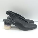 Halmanera Slingback Pumps Black Leather Size 38