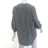 Rag & Bone Popover Blouse Gray Silk Size Small 3/4 Sleeve Top