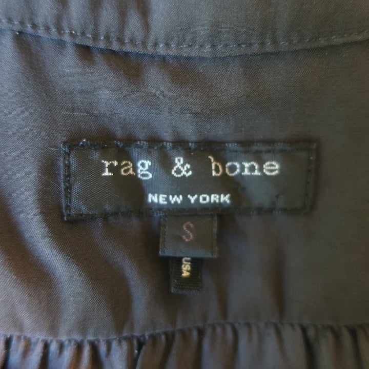 Rag &amp; Bone Popover Blouse Gray Silk Size Small 3/4 Sleeve Top