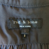 Rag & Bone Popover Blouse Gray Silk Size Small 3/4 Sleeve Top