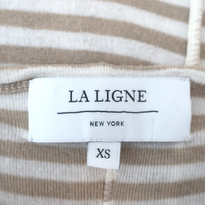 La Ligne Set of 2 Striped T-Shirts Beige &amp; Navy Cashmere Jersey Size Extra Small