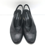 Halmanera Slingback Pumps Black Leather Size 38