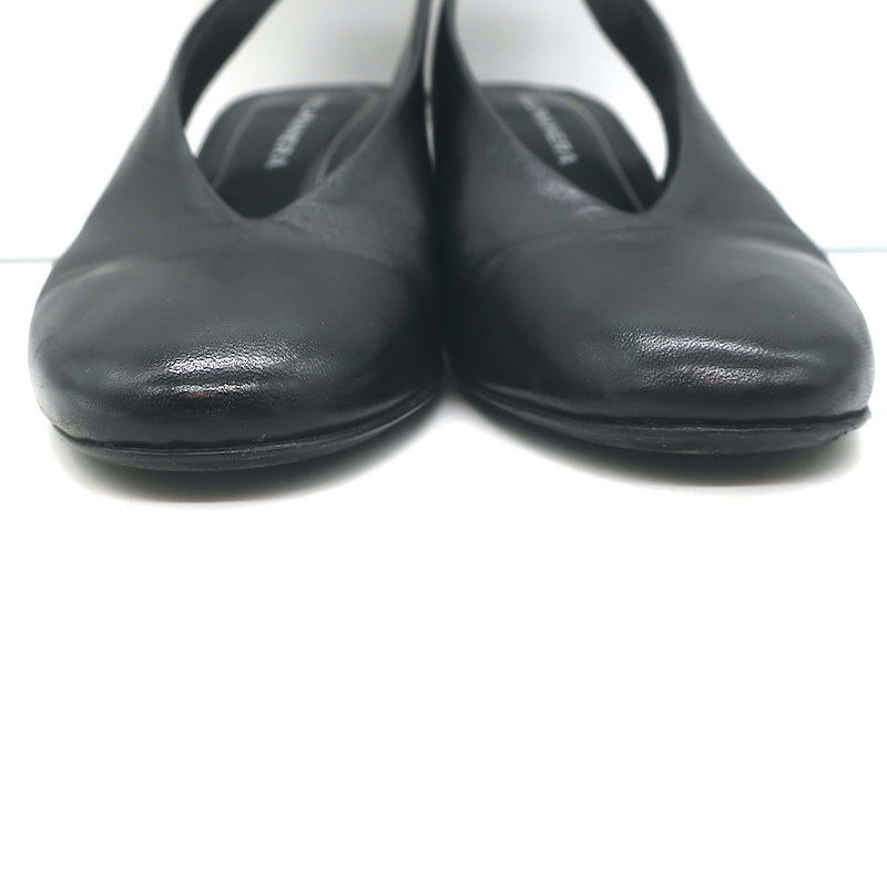 Halmanera Slingback Pumps Black Leather Size 38