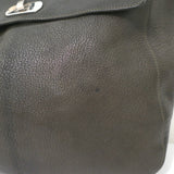 Marni Metal Frame Flap Bag Dark Green Grained Leather Large Crossbody