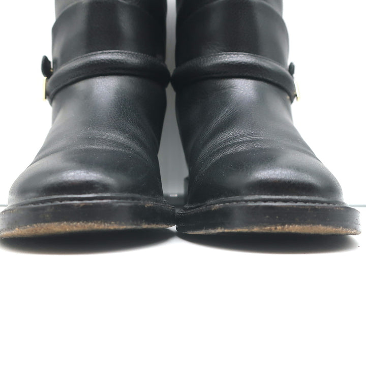 Balenciaga Ankle Strap Biker Boots Black Leather Size 37.5