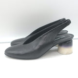 Halmanera Slingback Pumps Black Leather Size 38