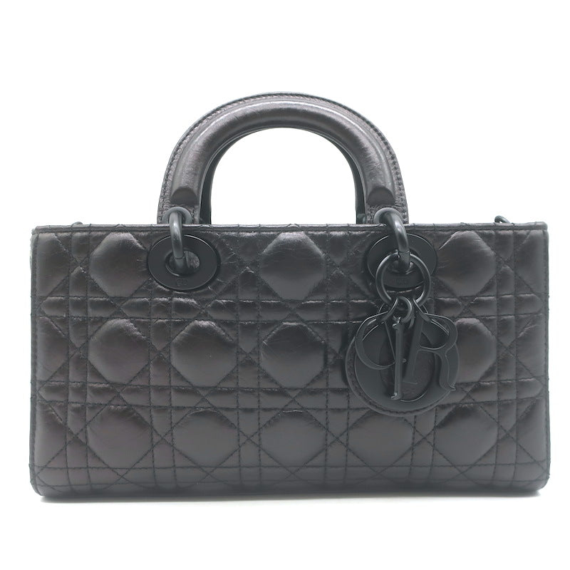 Christian Dior Lady D-Joy Bag Black Cannage Leather Medium Crossbody