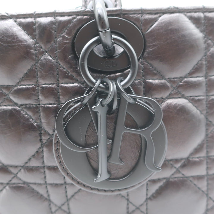 Christian Dior Lady D-Joy Bag Black Cannage Leather Medium Crossbody