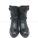 Prada Motorcycle Boots Black Leather Size 38 Flat Ankle Boots