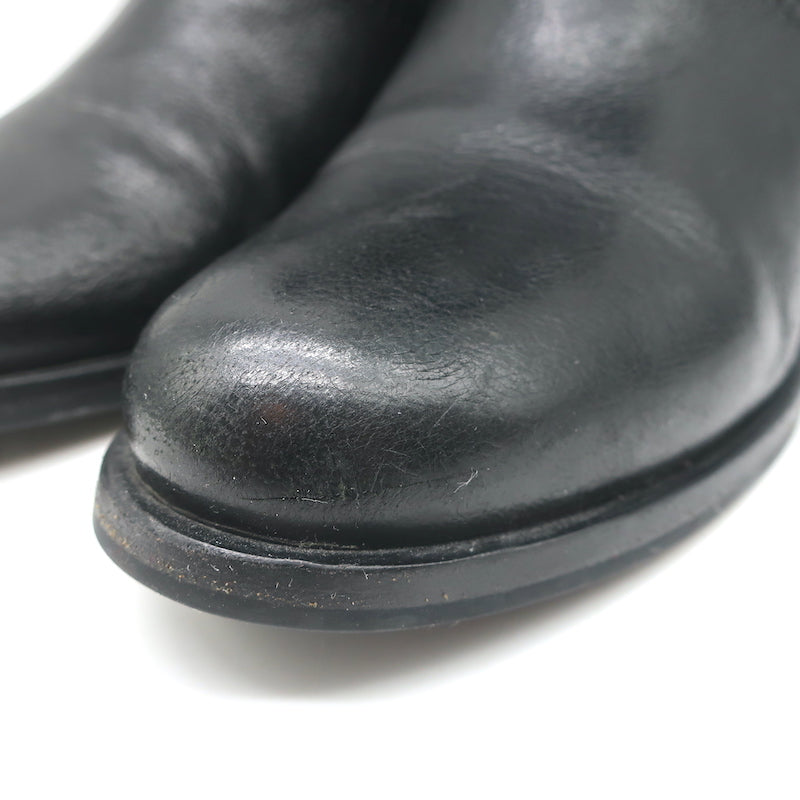 Prada Motorcycle Boots Black Leather Size 38 Flat Ankle Boots