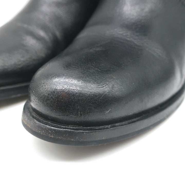 Prada Motorcycle Boots Black Leather Size 38 Flat Ankle Boots