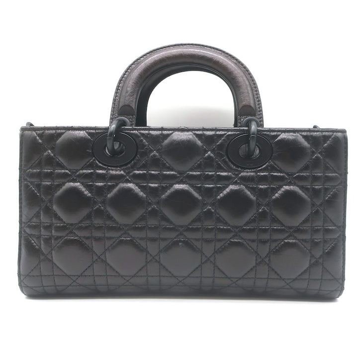 Christian Dior Lady D-Joy Bag Black Cannage Leather Medium Crossbody