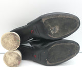 Halmanera Slingback Pumps Black Leather Size 38