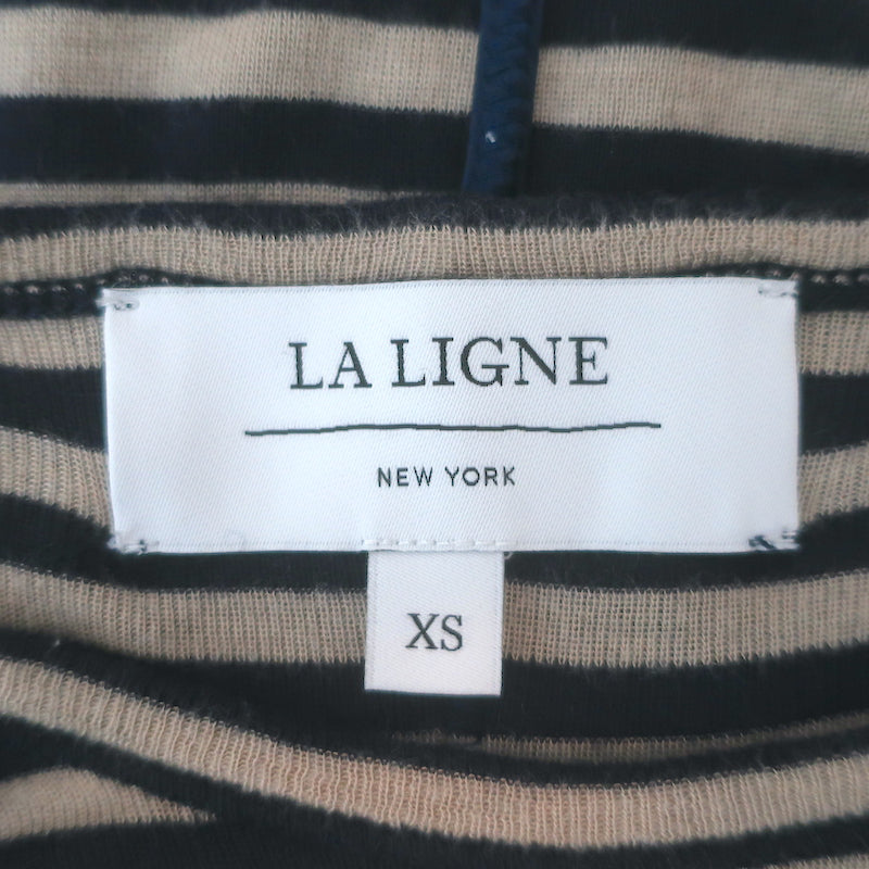 La Ligne Set of 2 Striped T-Shirts Beige &amp; Navy Cashmere Jersey Size Extra Small