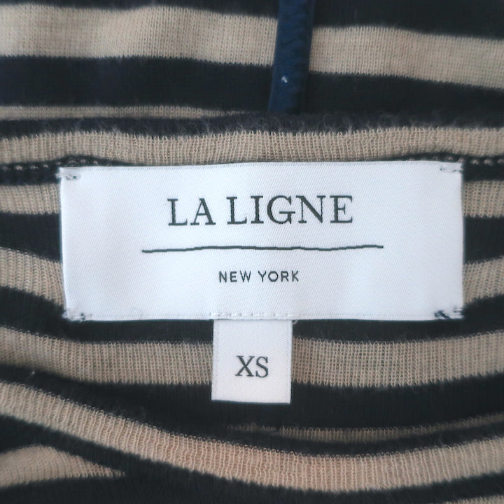 La Ligne Set of 2 Striped T-Shirts Beige &amp; Navy Cashmere Jersey Size Extra Small