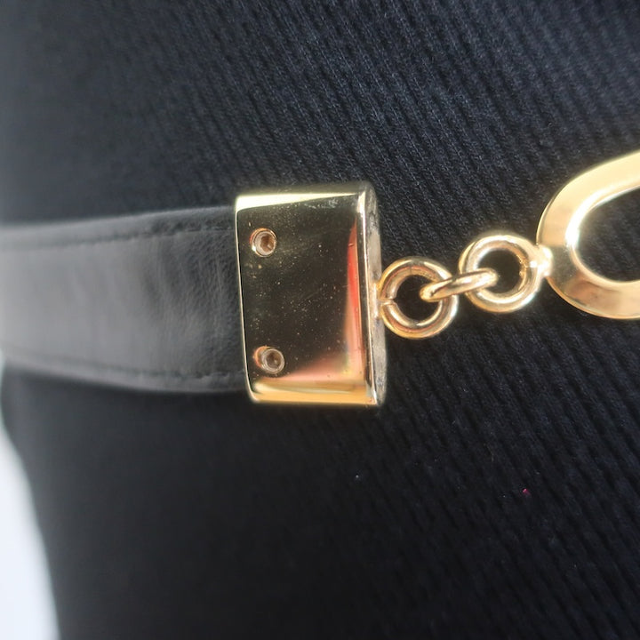 Vintage Bottega Veneta Chain-Strap Mini Belt Bag Black Intrecciato Leather