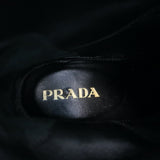 Prada Motorcycle Boots Black Leather Size 38 Flat Ankle Boots