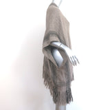 Ulla Johnson Estrella Fringed Poncho Taupe Baby Alpaca One Size