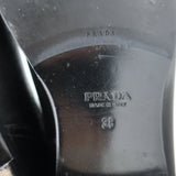 Prada Motorcycle Boots Black Leather Size 38 Flat Ankle Boots