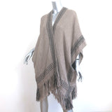 Ulla Johnson Estrella Fringed Poncho Taupe Baby Alpaca One Size