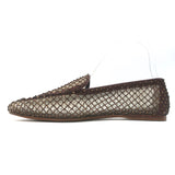 Forte Forte Strass Crystal-Embellished Mesh Loafers Brown Size 37 NEW