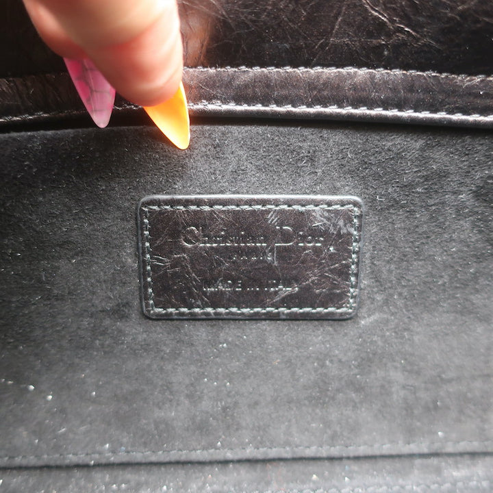 Christian Dior Lady D-Joy Bag Black Cannage Leather Medium Crossbody