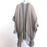Ulla Johnson Estrella Fringed Poncho Taupe Baby Alpaca One Size