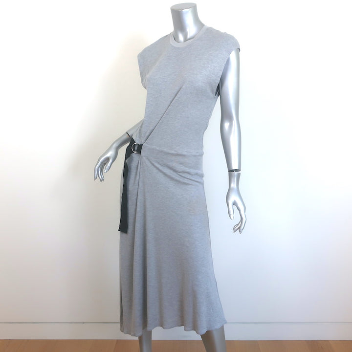 Rag &amp; Bone Ophelia Belted Midi Dress Heather Gray Jersey Size Extra Small