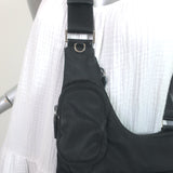 Prada Tessuto Nylon Asymmetric Crossbody Bag Black