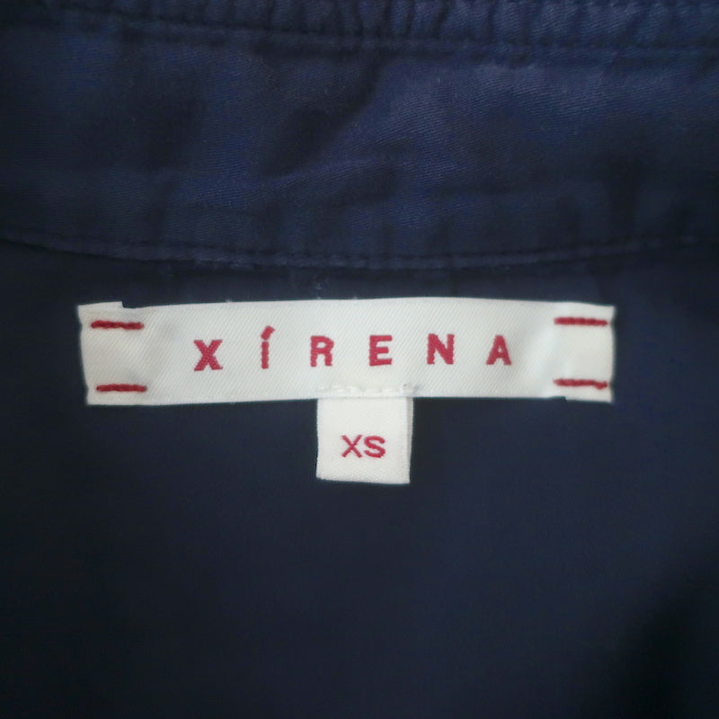 Xirena Collared Henley Top Navy Cotton Size Extra Small Long Sleeve Blouse