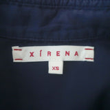 Xirena Collared Henley Top Navy Cotton Size Extra Small Long Sleeve Blouse