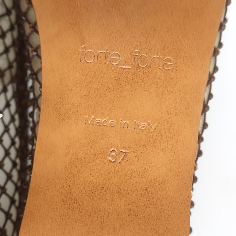 Forte Forte Strass Crystal-Embellished Mesh Loafers Brown Size 37 NEW