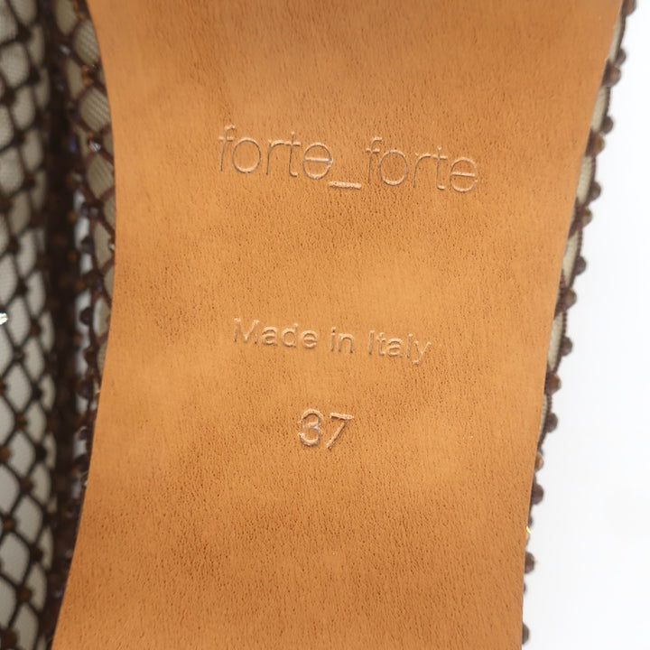 Forte Forte Strass Crystal-Embellished Mesh Loafers Brown Size 37 NEW
