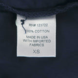 Xirena Collared Henley Top Navy Cotton Size Extra Small Long Sleeve Blouse