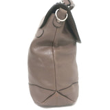 Marni Top Handle Flap Bag Dark Taupe Grained Leather Large Crossbody