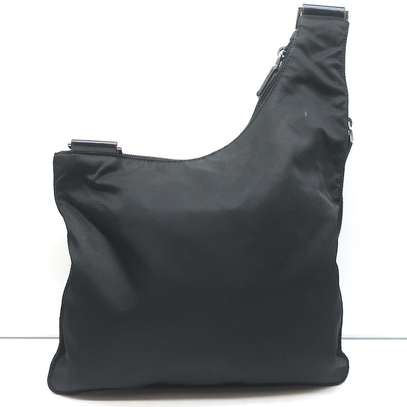 Prada Tessuto Nylon Asymmetric Crossbody Bag Black
