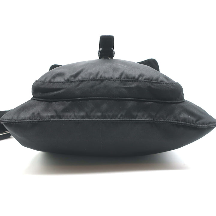 Prada Tessuto Nylon Asymmetric Crossbody Bag Black