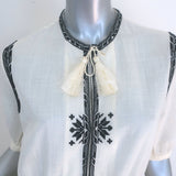 Isabel Marant Etoile Rebel Embroidered Mini Dress Ivory Cotton Size 34