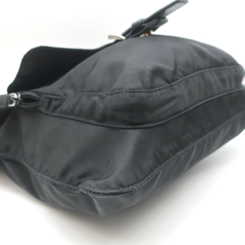 Prada Tessuto Nylon Asymmetric Crossbody Bag Black