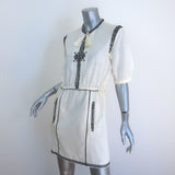 Isabel Marant Etoile Rebel Embroidered Mini Dress Ivory Cotton Size 34