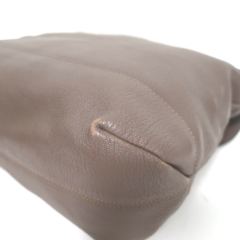 Marni Top Handle Flap Bag Dark Taupe Grained Leather Large Crossbody