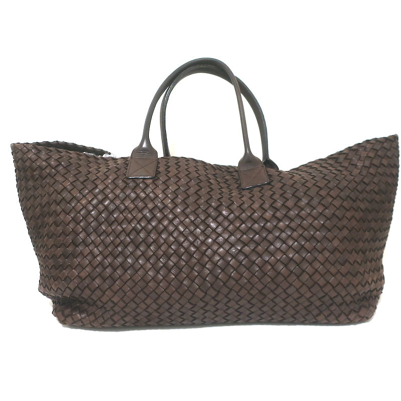 Bottega Veneta Cabat Medium Tote Dark Brown Intrecciato Leather