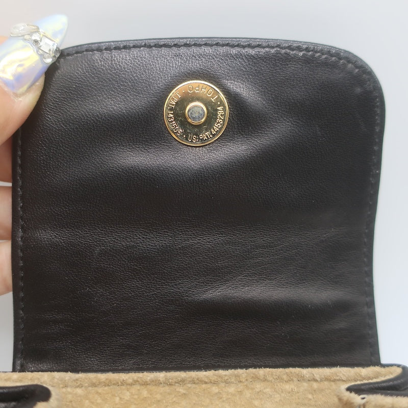 Vintage Bottega Veneta Chain-Strap Mini Belt Bag Black Intrecciato Leather