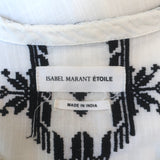 Isabel Marant Etoile Rebel Embroidered Mini Dress Ivory Cotton Size 34