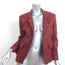 Zadig & Voltaire Verys Crinkled Leather Blazer Red Size 40 Open-Front Jacket